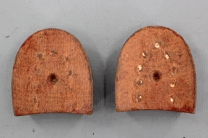 Vtg 40s 50s Cowboy Boot Stacked Leather Brown Heels Sz. 10 1940s 1950s - Picture 1 of 6