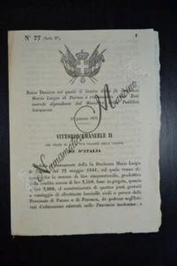 Regio Decreto VEII Lascito Maria Luigia di Parma riconosciuto come Ente morale - Bild 1 von 1