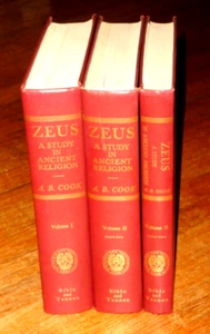 Zeus A Study In Ancient Religion A. B. Cook 3 Volume set 1964 Vintage Hardcovers - Picture 1 of 8