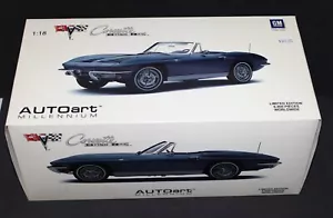1/18 AUTOart Millenium LE 1963 Corvette Sting Ray silber blau - sehr detailliert - Bild 1 von 15