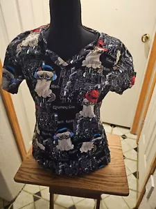 Grumpy Cat Scrub Black size S - Picture 1 of 3
