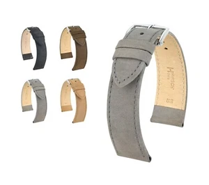 HIRSCH Nubuck Leather Watch Band "Osiris", 18-22 mm, 4 colors, new! - Picture 1 of 13