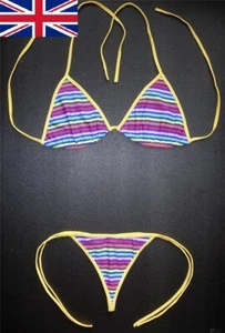 Sexy G-STRING BIKINI Stripped Swimming Costume Swimsuit Ladies Swimwear Thong - Picture 1 of 4