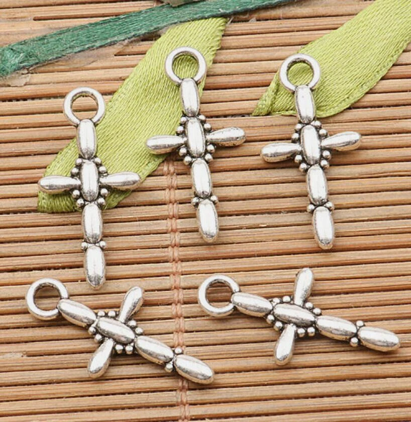 60pcs 23mm Tibetan Silver Color Craft Cross Design  Charms H3668 - Image 1 of 1