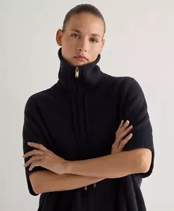 N.PEAL Milano Knitted 100% Cashmere Navy Cape Retails £795 NEW With Tags - Picture 1 of 13