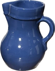 "JARRA DE CERÁMICA AZUL COBALTO 8"" de alto x5""x5"" caño de vertido único ALTERERÍA DE GRANJA" - Imagen 1 de 5