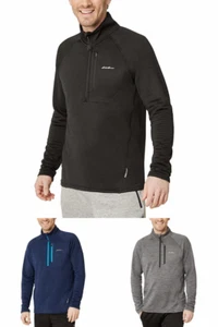 Eddie Bauer Men’s Quarter Zip Grid Fleece - Picture 1 of 21