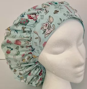 Alice in Wonderland Print Size Large Medical Bouffant Scrub Cap Surgery Hat - Picture 1 of 4