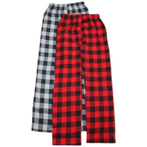 Hanes Men's and Big Men's Cotton Flannel Pajama Pants, 2-Pack, XXL, Red & Black - Picture 1 of 3