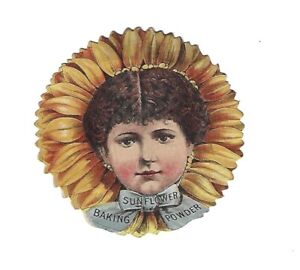 Victorian Trade Card-Sunflower Flower-Charles Luken-Wheeling Island-Wheeling, WV