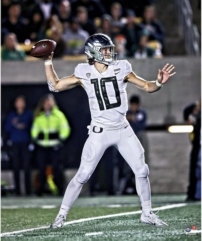 Justin Herbert Oregon Ducks All White Throwing Photograph Cover