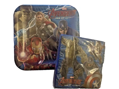 Platos y servilletas de almuerzo de papel para fiesta de cumpleaños de Avengers Age of Ultron Foto 1 de 4