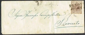 Italy c.1850 Lombardy and Venetia Cover 30c Brown PADOVA/28.MAY Cancel - Picture 1 of 2