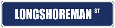 Purple Aluminum Weatherproof Road Street Signs Longshoreman Home Decor Wall - Image 1 of 4