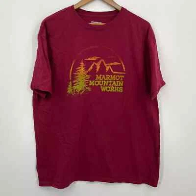 Marmot T-Shirt Men's Size XL Red Mountain Works Short Sleeve Organic Cotton - Image 1 of 4