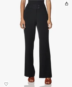 Rafaella Missy Curvy Fit Gabardine Bootcut Stretch Dress Pants w/ Pockets, Black - Picture 1 of 7