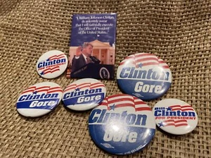 Bill Clinton Política Campaña Presidencial de Estados Unidos Inauguración 1996 Pin Botón Lote - Imagen 1 de 6
