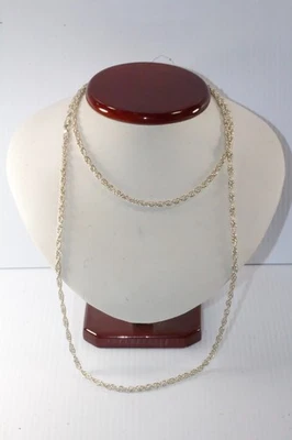 "Collar de cadena de cuerda de plata esterlina Milor 925 Italia vintage 38"" de largo 3 mm 26 g" Foto 1 de 4