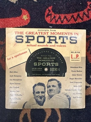 BABE RUTH / LOU GEHRIG The Greatest Moments In Sports EP 33 PS Mel Allen Knute + - Image 1 of 4