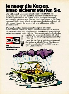3w8662/ Alte Reklame von 1978 – CHAMPION – Die weltberühmte Zündkerze. - Picture 1 of 1