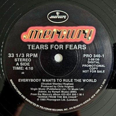 NEW WAVE / SYNTH-POP - TEARS FOR FEARS - EVERYBODY WANTS TO RULE THE WORLD - PRO - Image 1 of 4