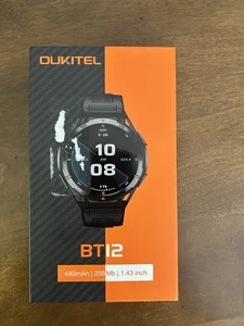 Oukitel BT12 Military Sport Smartwatch, GPS, Waterproof Men’s Black - Picture 1 of 7