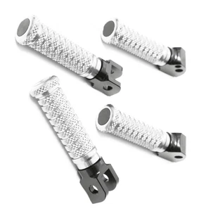 M-Grip Silver Front Rear Foot Pegs For GSF 1250 S Bandit  07-12 13 14 15 16 17 - Picture 1 of 5