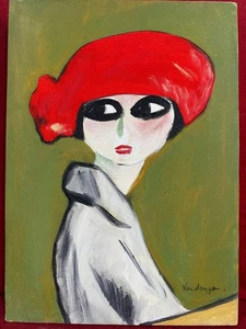 KEES VAN DONGEN oil painting on canvas, vtg stamped signed - Picture 1 of 5
