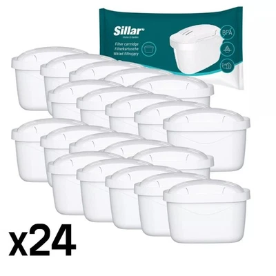 SILLAR Cartucce filtranti Confezione 24 filtri per Acqua - Adatto Brita Maxtra+ caraffe