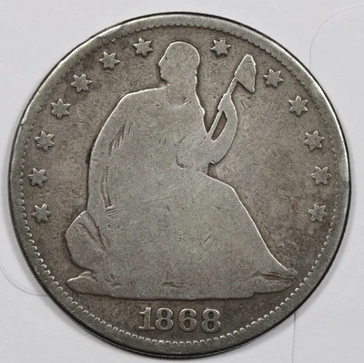 Medio dólar libertad sentada 1868.  209583 Foto 1 de 2