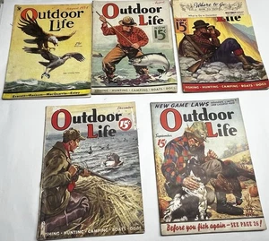 1934 - 39 Outdoor Life Zeitschriften - 5 antike / Vintage Ausgaben - Bild 1 von 10