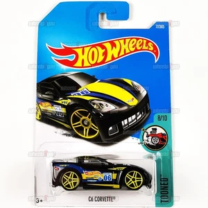 2017 Hot Wheels C6 CORVETTE #77 black - Tooned 8/10 - HW 1:64 Mattel DTX51 - Picture 1 of 2