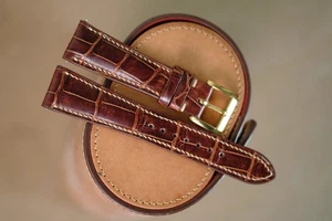 Handmade brown strap for Zenith size 20/16 (or any size length) - Picture 1 of 5