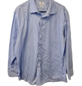 Ryan Seacrest Distinction Mens Long Sleeve Button Down Dress Shirt Blue 100%... - Picture 1 of 6