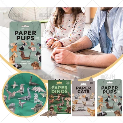 DIY Paper - 50 Sheets DIY Origami Paper to Fold Cute Animal Cat & Dog Figures - Image 1 of 4