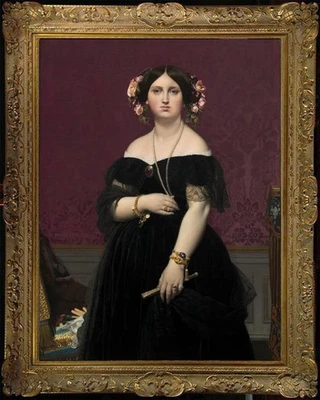 Handmade Old Master-Art Antique Oil Painting Women girl on canvas 24"x36" - Image 1 of 2