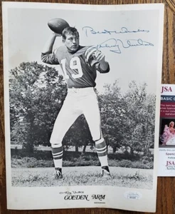 Vintage Autographed Colts Johnny Unitas Golden Arm Promo Photo Football JSA COA - Picture 1 of 7