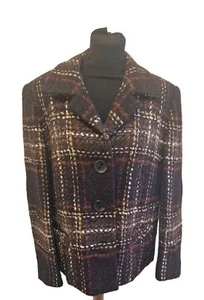 Vintage Gerry Weber Brown/Multi Check Blazer, Size UK 18, EU 48, US 14. - Picture 1 of 9