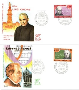 Vatican City 1972 Don Luigi Orione & Lorenzo Perosis FDC - Picture 1 of 4