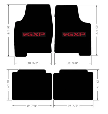 ¡NUEVO! Alfombrillas negras Pontiac Grand Prix GXP logotipo bordado rojo 4 piezas Foto 1 de 4