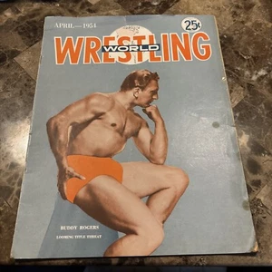 Very Rare April 1954 WRESTLING WORLD MAGAZINE Buddy Roger’s Front COVER - Picture 1 of 4