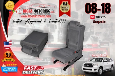 2008-2018 Toyota Sequoia 2Nd Row Center Console Jump Seat Gray Cloth - Image 1 of 4