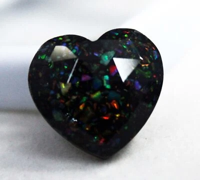 Piedra preciosa de ópalo de fuego australiano natural doblete brillo negro de 11 quilates certificada Foto 1 de 4