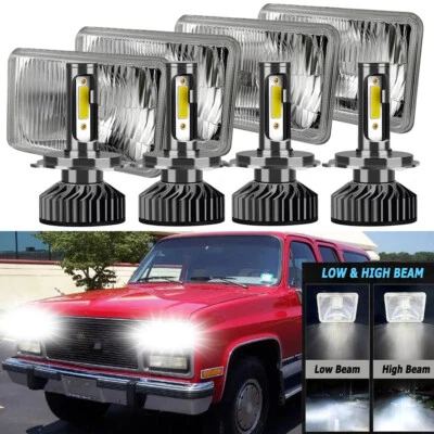 Faros LED 4X6"" 4 piezas haz de sellado alto/bajo para Chevrolet R2500 Suburban 1989-1991 Foto 1 de 4
