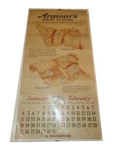 ANTIQUE 1925 ARMOUR AND COMPANY CALENDAR and ADVERTISING - 100 YEARS OLD - Picture 1 of 5