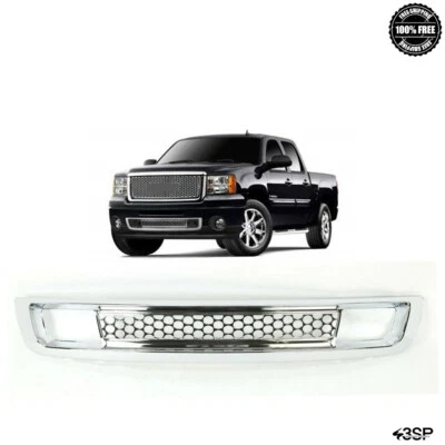 Chrome Bottom Lower Bumper Grille For 2007-2013 GMC Sierra 1500 Denali Pickup - Imagem 1 de 4