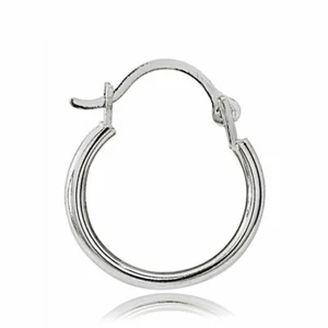 Pendientes de aro redondos pequeños de oro 14K 2 mm, 20 mm de diámetro amarillo o blanco, - Imagen 1 de 9