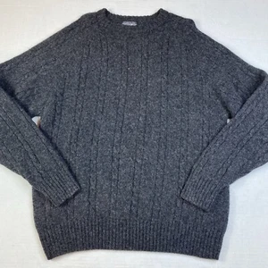 Members Only Sweater Mens Sz XXL Charcoal Gray 100% Wool Casual Pullover - Picture 1 of 8