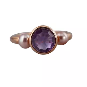 Mimi Milano Happy Amethyst Perle Gold Ring - Bild 1 von 4