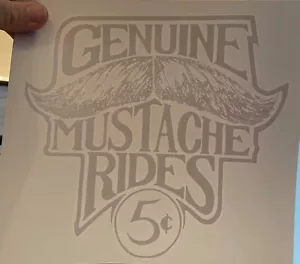 Lote de 12 transferencias de camisetas genuinas Bigote Rides - Imagen 1 de 1